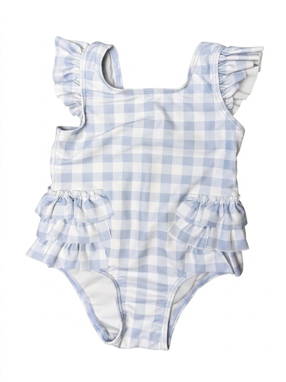 Tucker + Tate Baby Girl Blue Gingham Ruffle One Piece Swimsuit